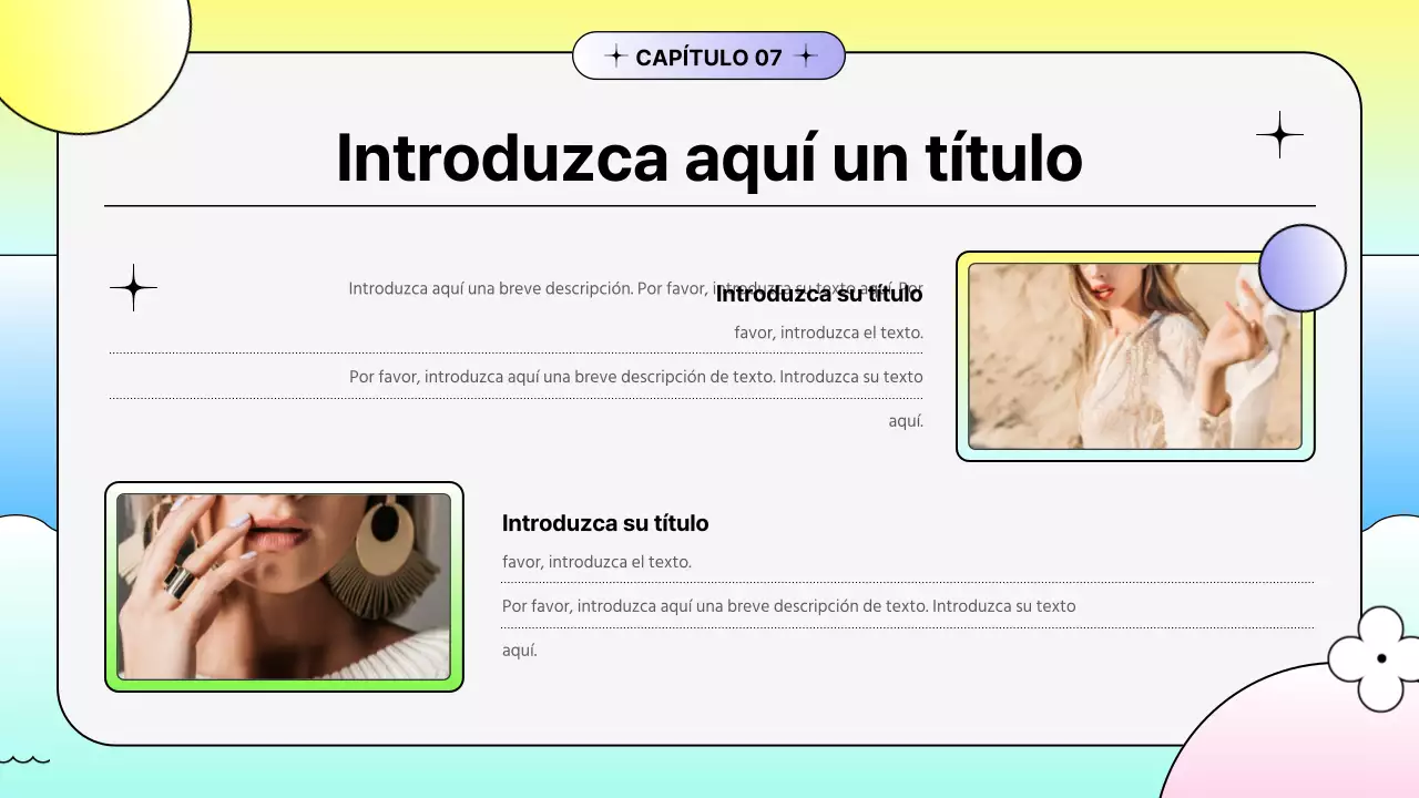 Promoción de verano con formas degradadas de vivos colores