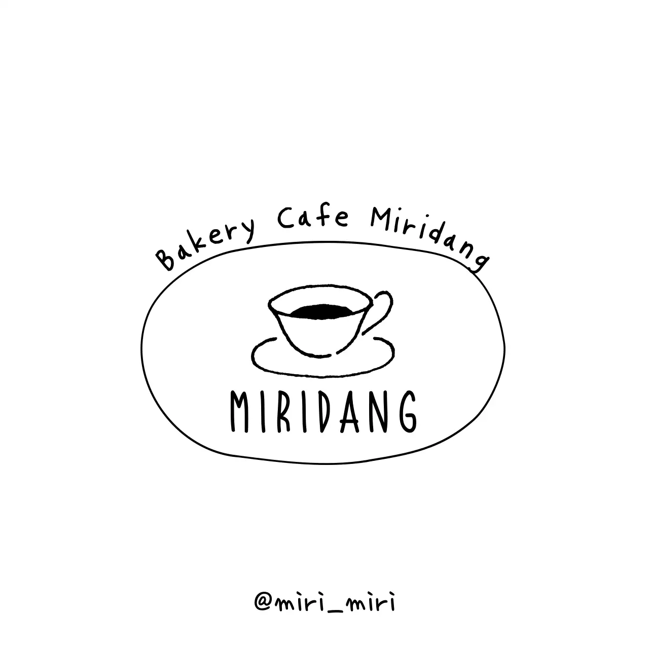 Cafe design with simple black coffee illustration