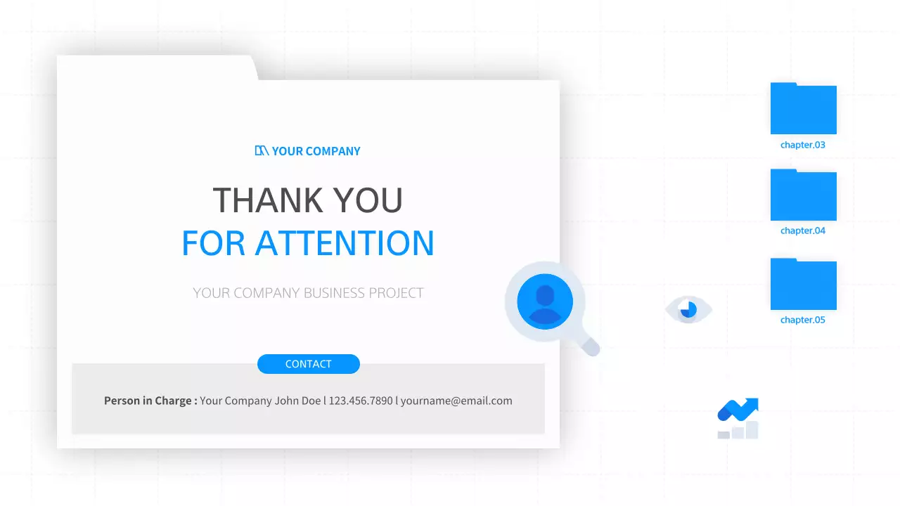 Uma apresentação comercial simples em branco e azul