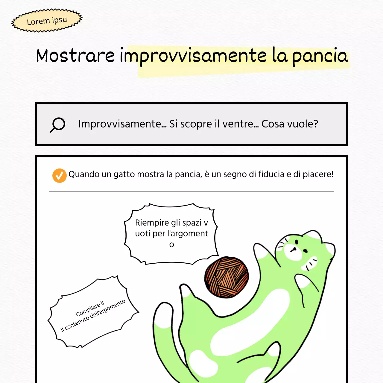 Prova un gatto bianco, piatto e carino