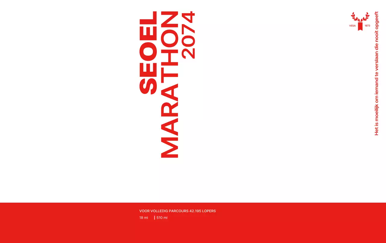 Een marathon ontwerpen met een rood kleurenschema