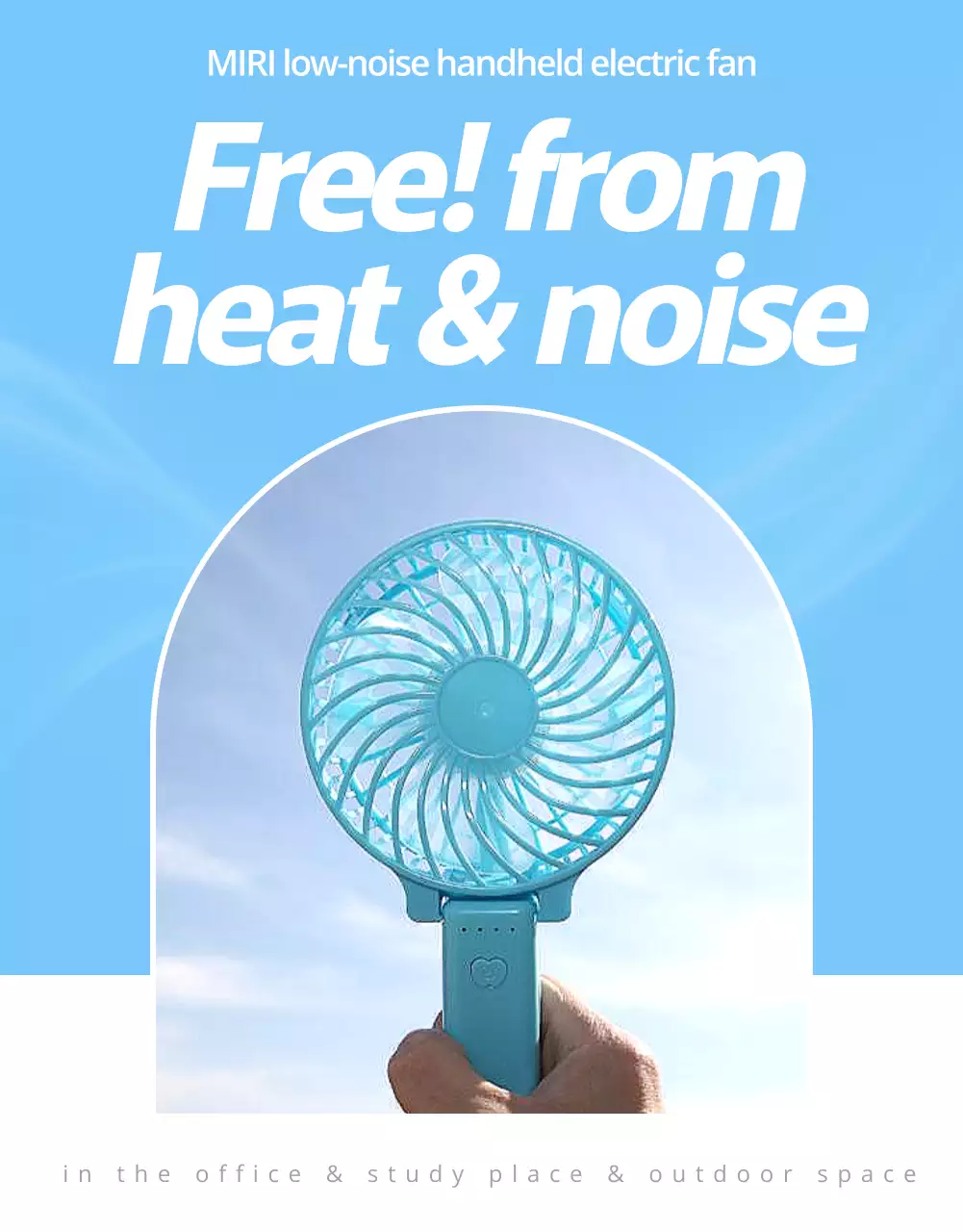 Blue Modern Handheld Fan Promotion Poster