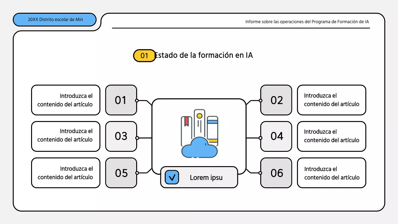 Kit de presentación de informes de formación en azul y amarillo