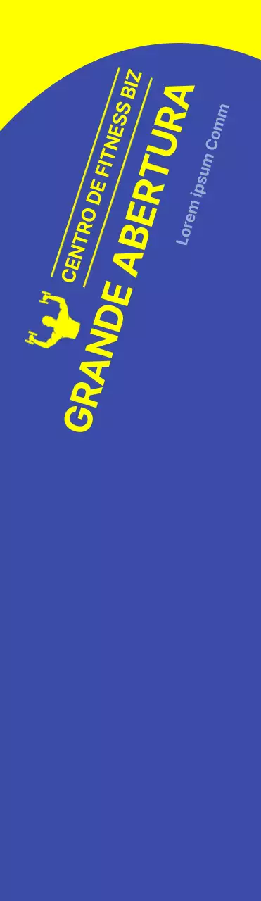 Cartaz promocional de ginásio aberto com fundo azul