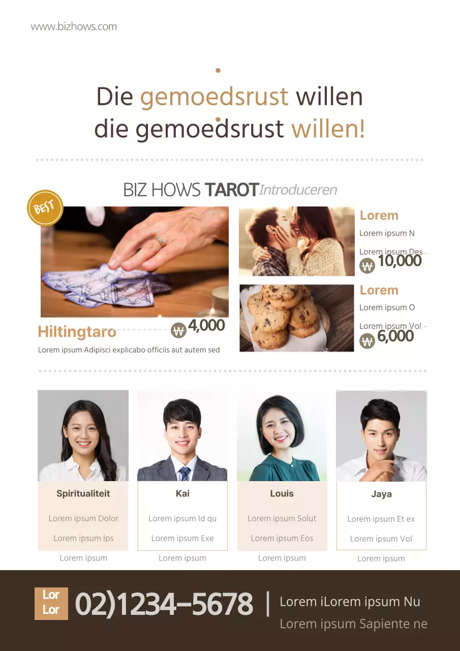 Psychologische adviescentra promoten met bruine afbeeldingen