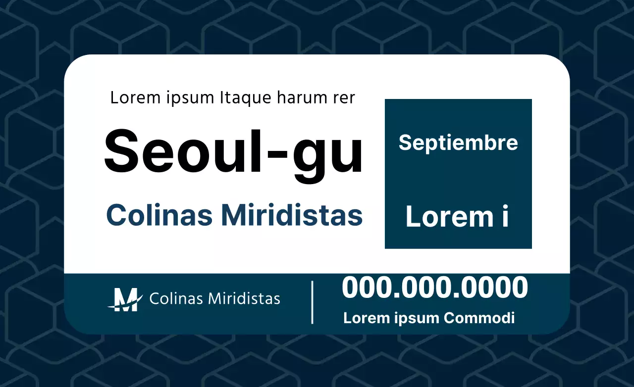 Promoción de ventas inmobiliarias con estampado de colores en azul marino