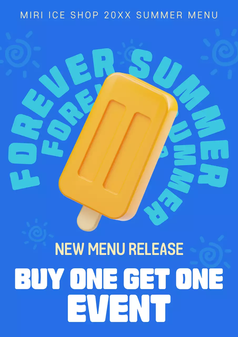 Blue Trendy Summer Promotion Poster