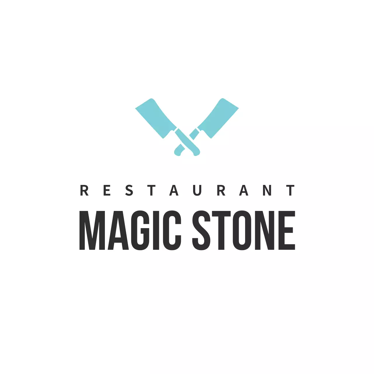 白 シンプル レストラン ロゴ