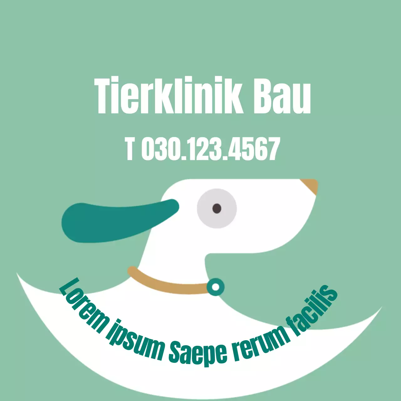 Neuwertiges einfaches illustriertes Tierarzt-Etikett