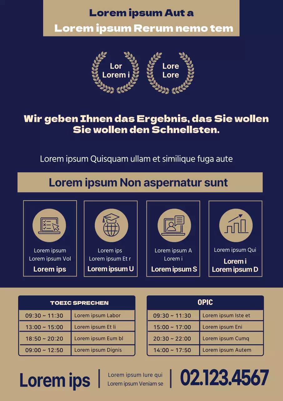 Blau mit goldenem SchriftzugWerben Sie für Ihre Schule