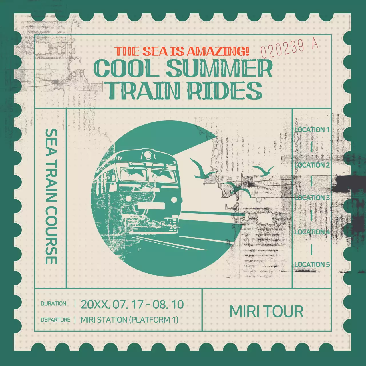 Green Retro Summer Promotion Social Media Post