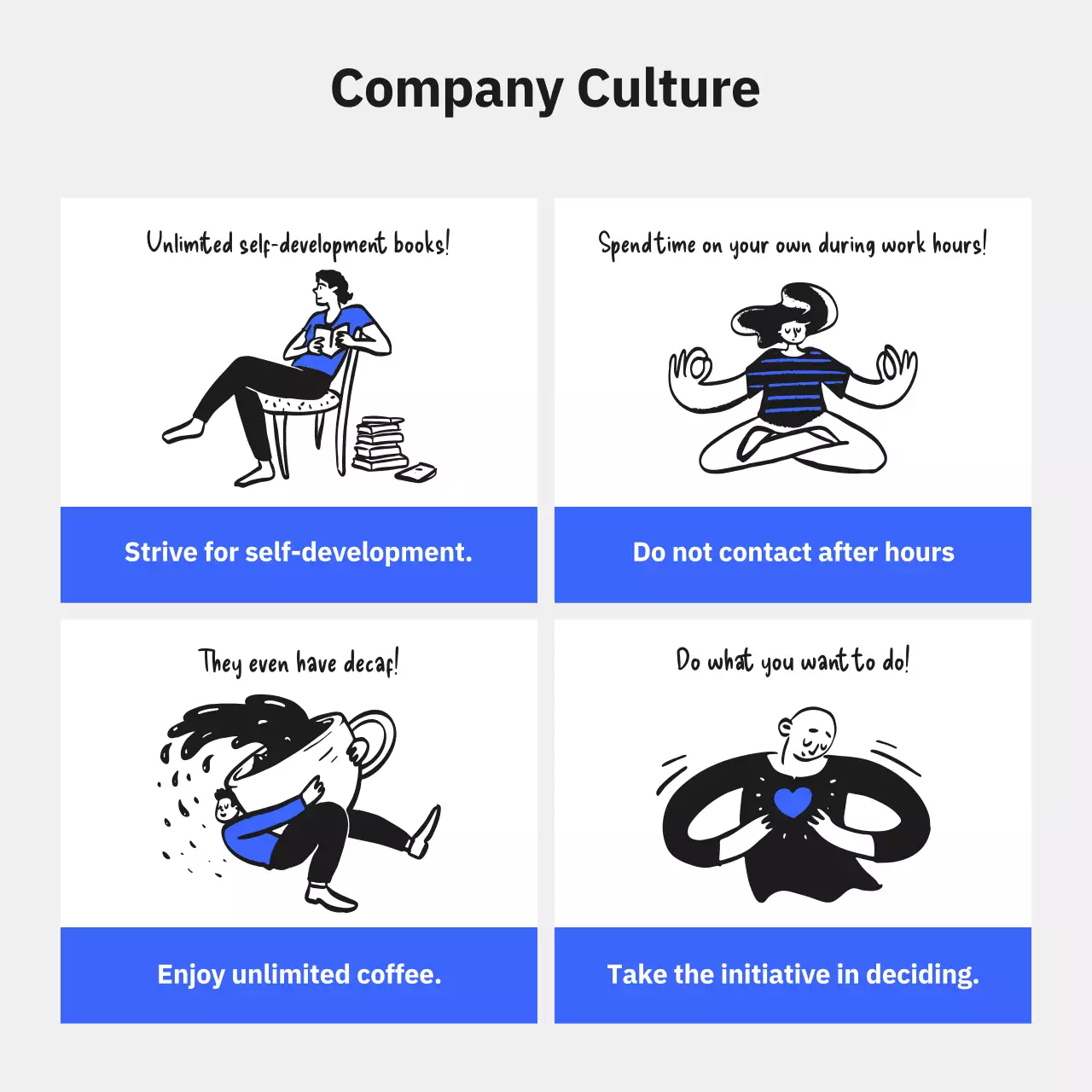 Dynamic, youthful business announcement with blue accents