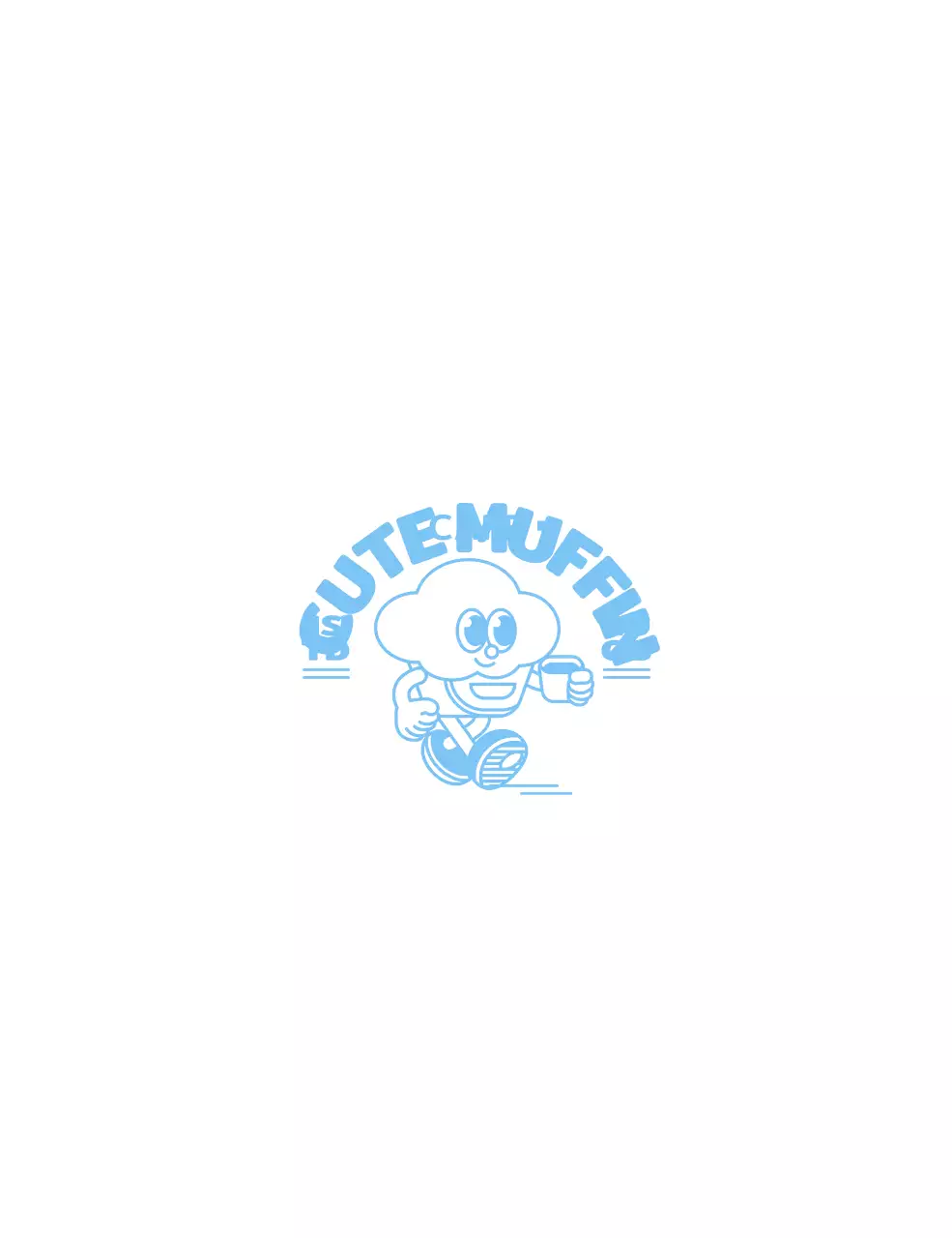 Gaya karakter cupcake yang lucu untuk barang dagangan kafe