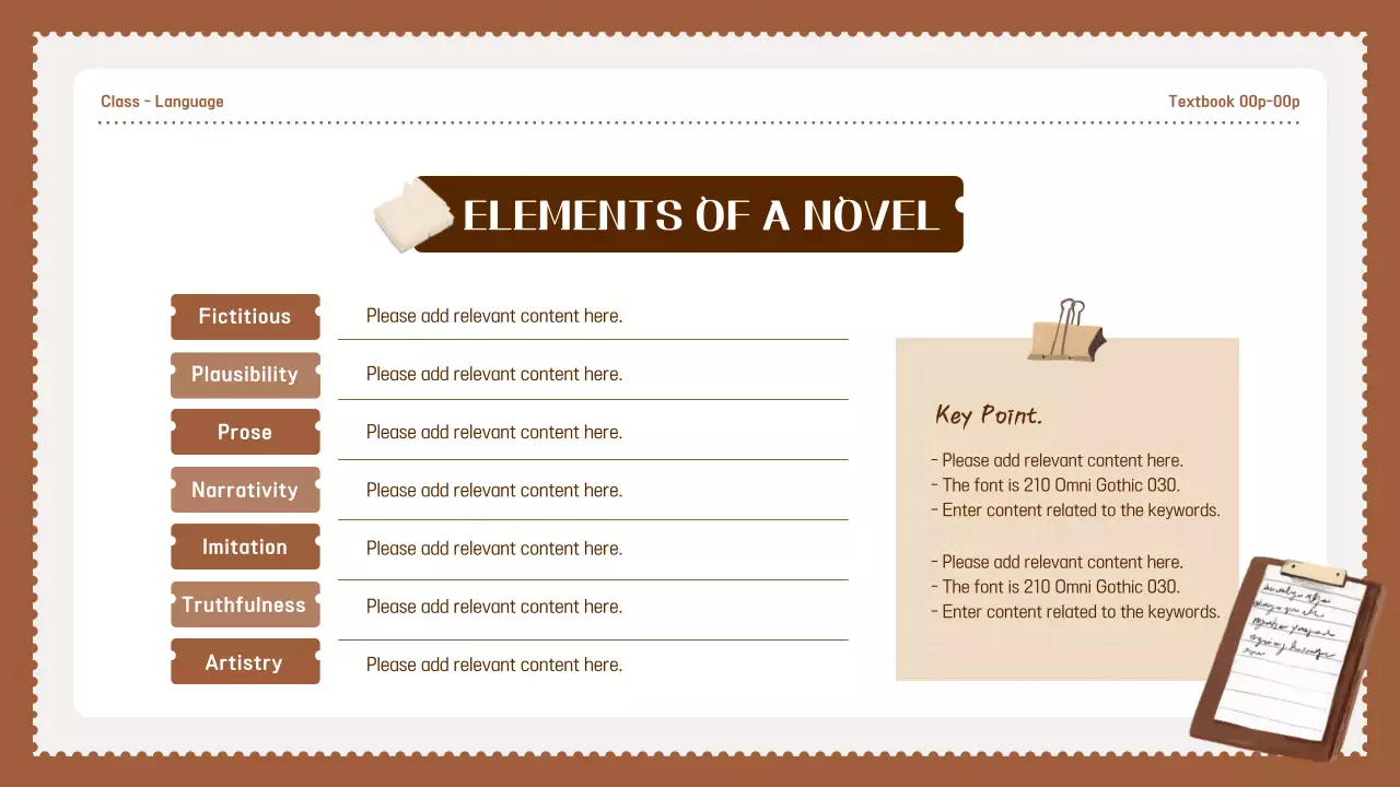 Brown Vintage Novel Course Presentation