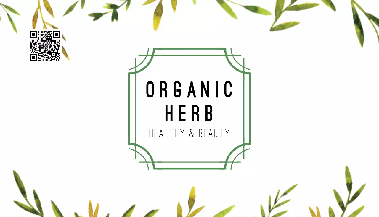 緑 シンプル ハーブ シール 名刺