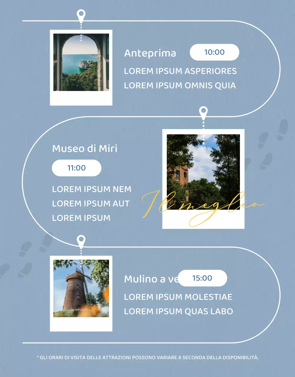 Programma di esplorazione dell'area concept Polaroid in verde chiaro e giallo