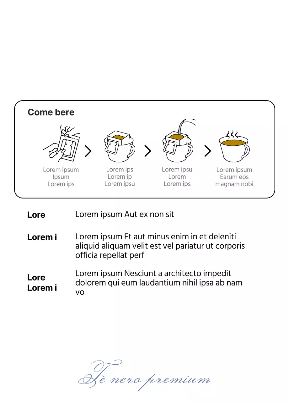 Illustrazione di linea Pacchetto di tè nero