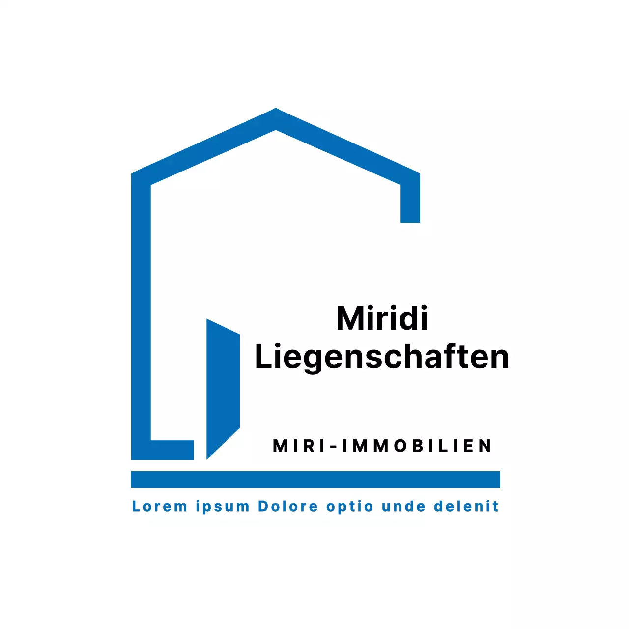 Einfacher blauer Immobilien-Logo-Untersetzer