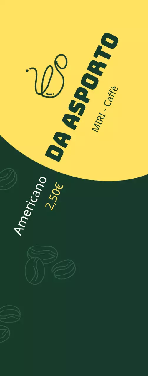 Semplice verde e giallo per promuovere un caffè d'asporto