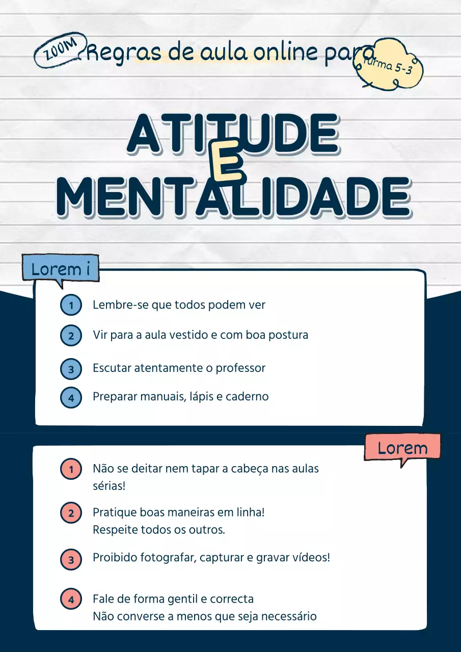 Bloco de notas azul-marinhoEscritaBolhas de diálogo conceptuaisEducaçãoTema