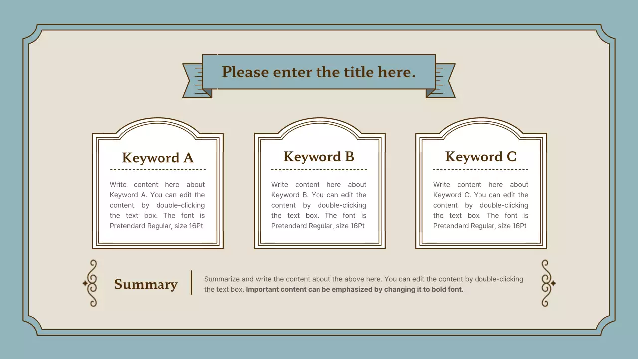 Vintage frame presentation kit in pink and gold