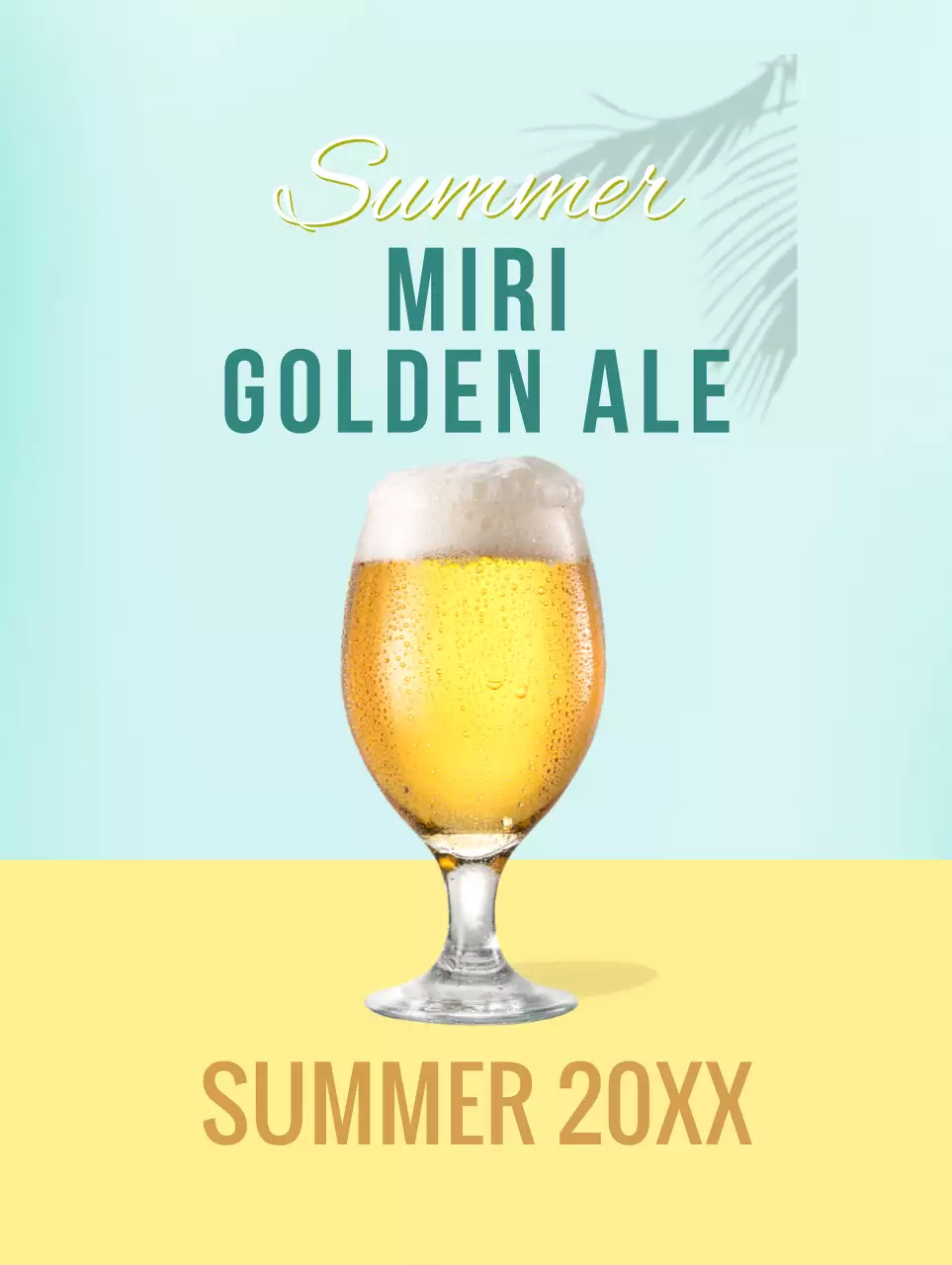 A cool drink in yellow and light blue