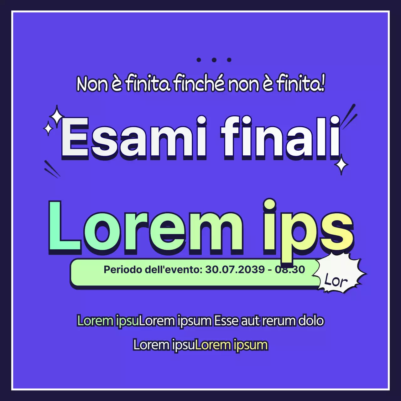Speciali per l'esame finale