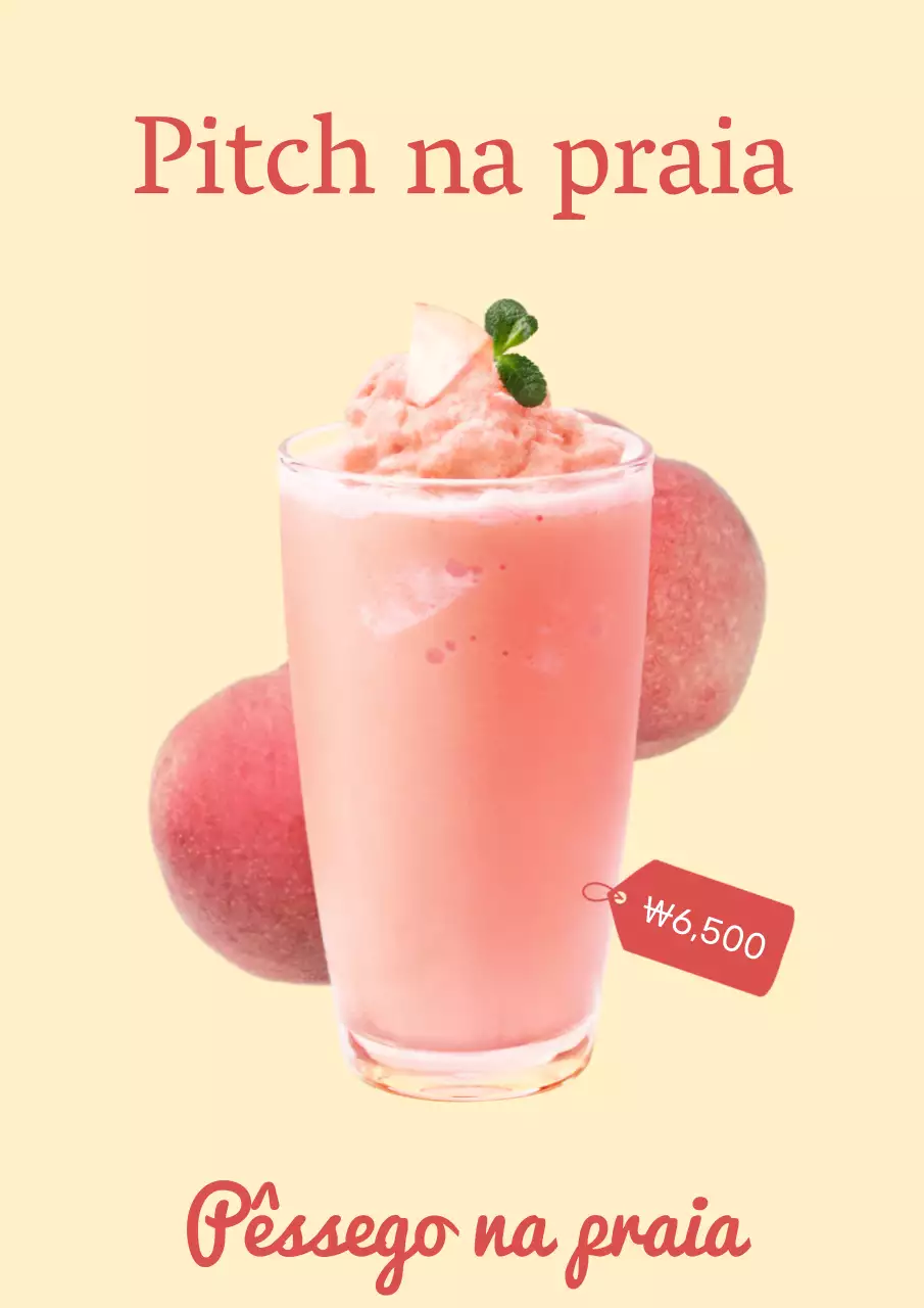 Promover uma simples bebida de café em amarelo e cor-de-rosa