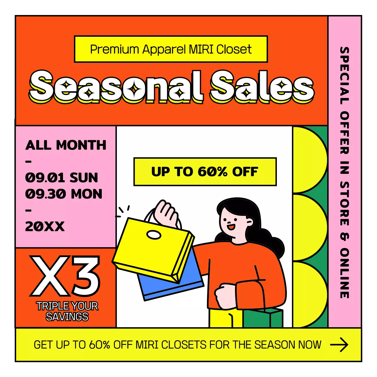 Orange Trendy Sales Promotion Social Media Post