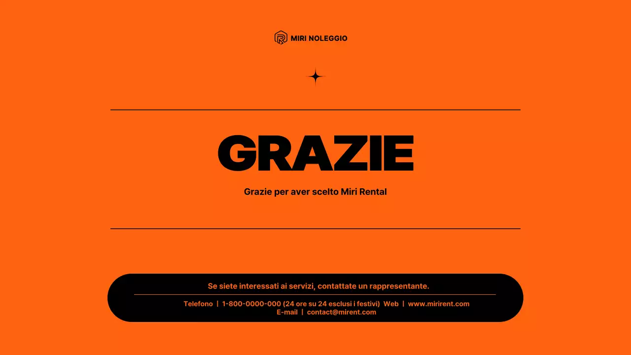 Proposta di servizio di noleggio elettrodomestici con elementi arancioni