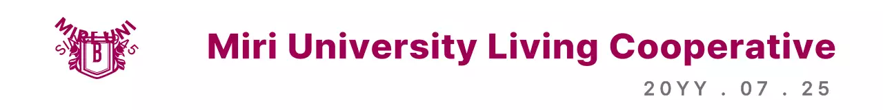 Gaya logo simbol universitas modern yang sederhana dengan warna ungu dan abu-abu untuk perayaan ulang tahun koperasi yang hidup