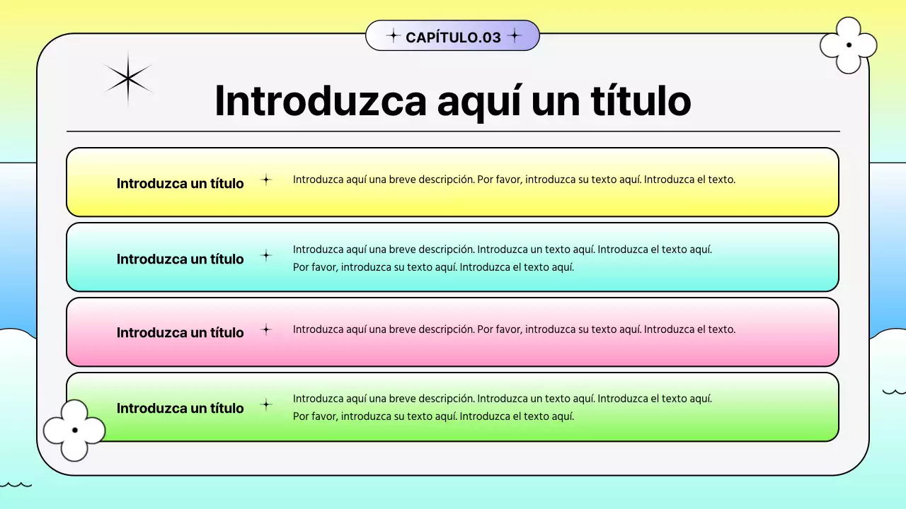 Promoción de verano con formas degradadas de vivos colores