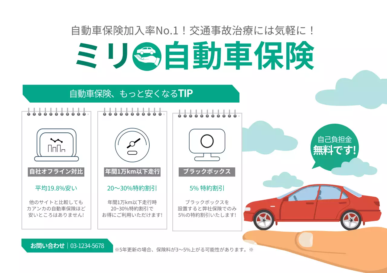 緑 シンプル 保険 広告 ポスター