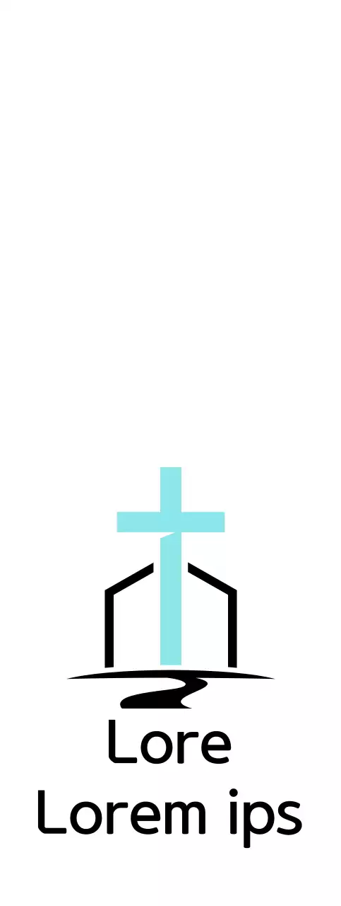 Logótipo de ilustração de cruz de igreja