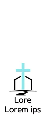 Logótipo de ilustração de cruz de igreja