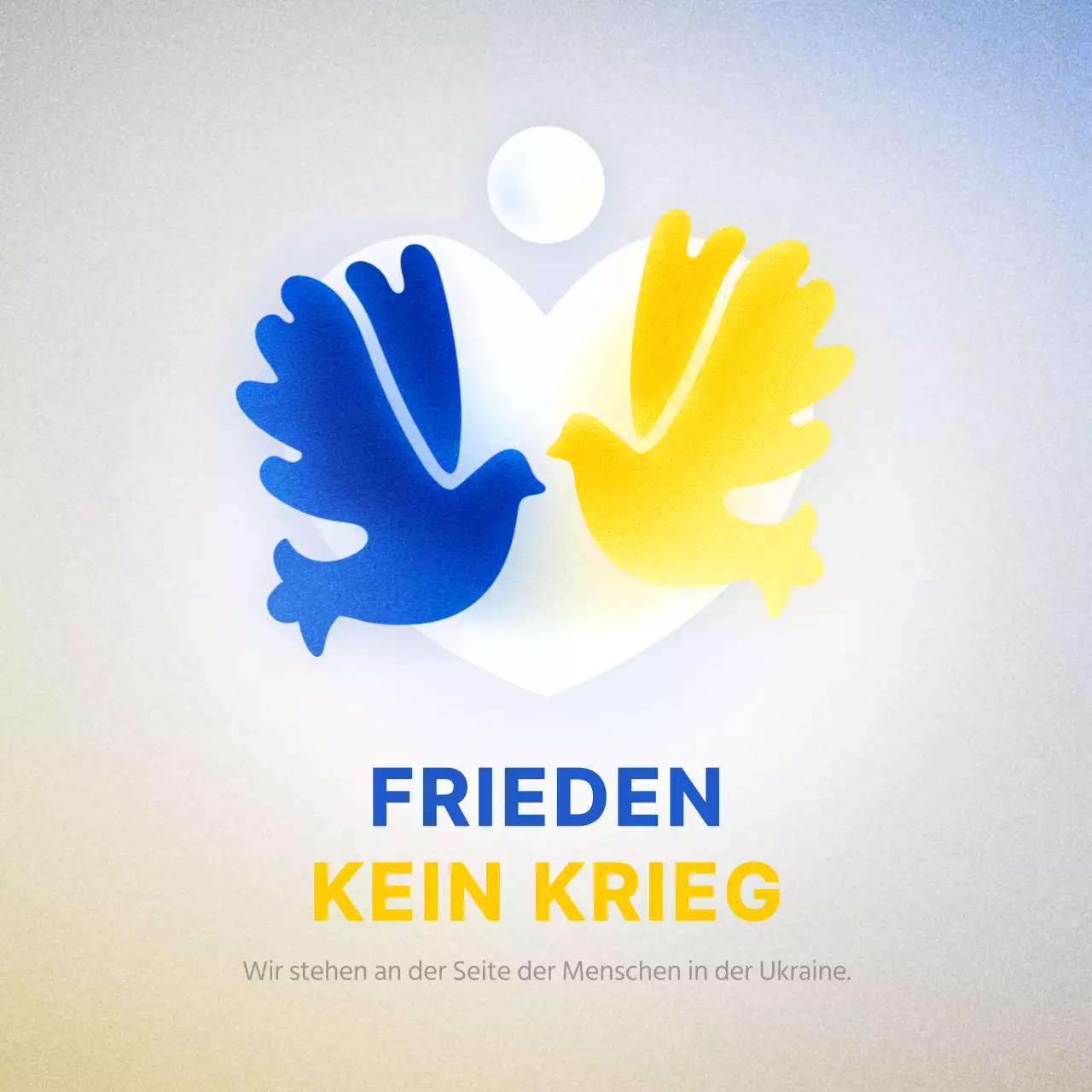 Illustration Konzept Friedenswünsche in blau und gelb