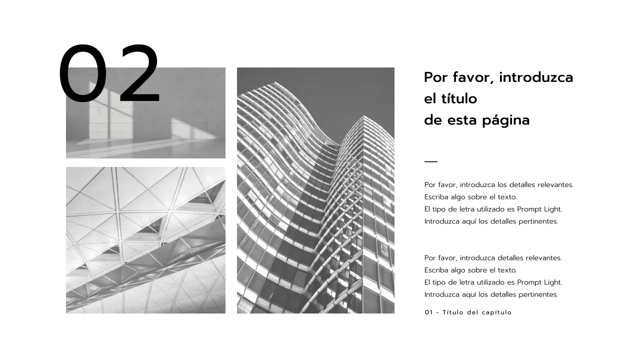 Presentaciones en blanco y negro