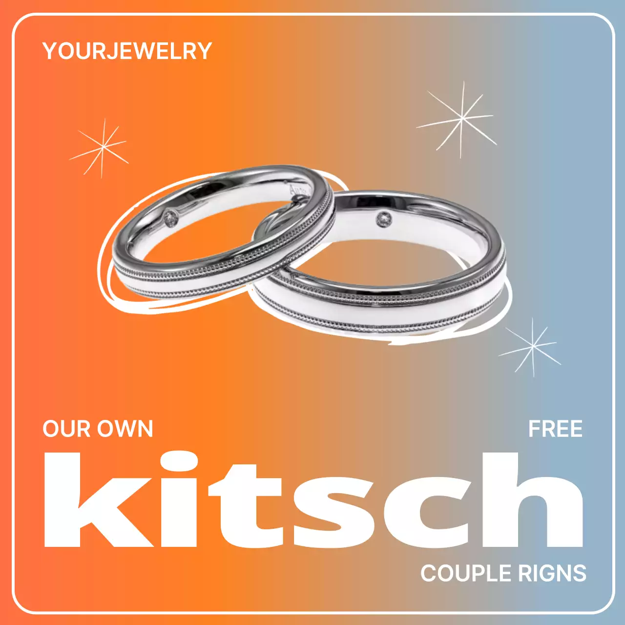 오렌지 트렌디 쥬얼리 프로모션 소셜 미디어 게시물