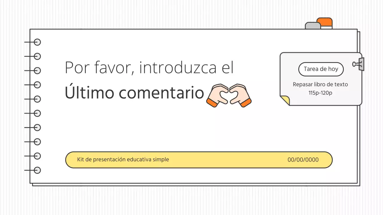 Kit de presentación educativa conceptual en blanco y colores de acento