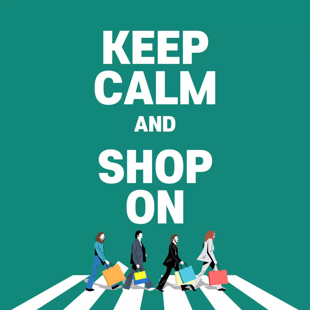 青 モダン ショッピング ポスター Instagram投稿