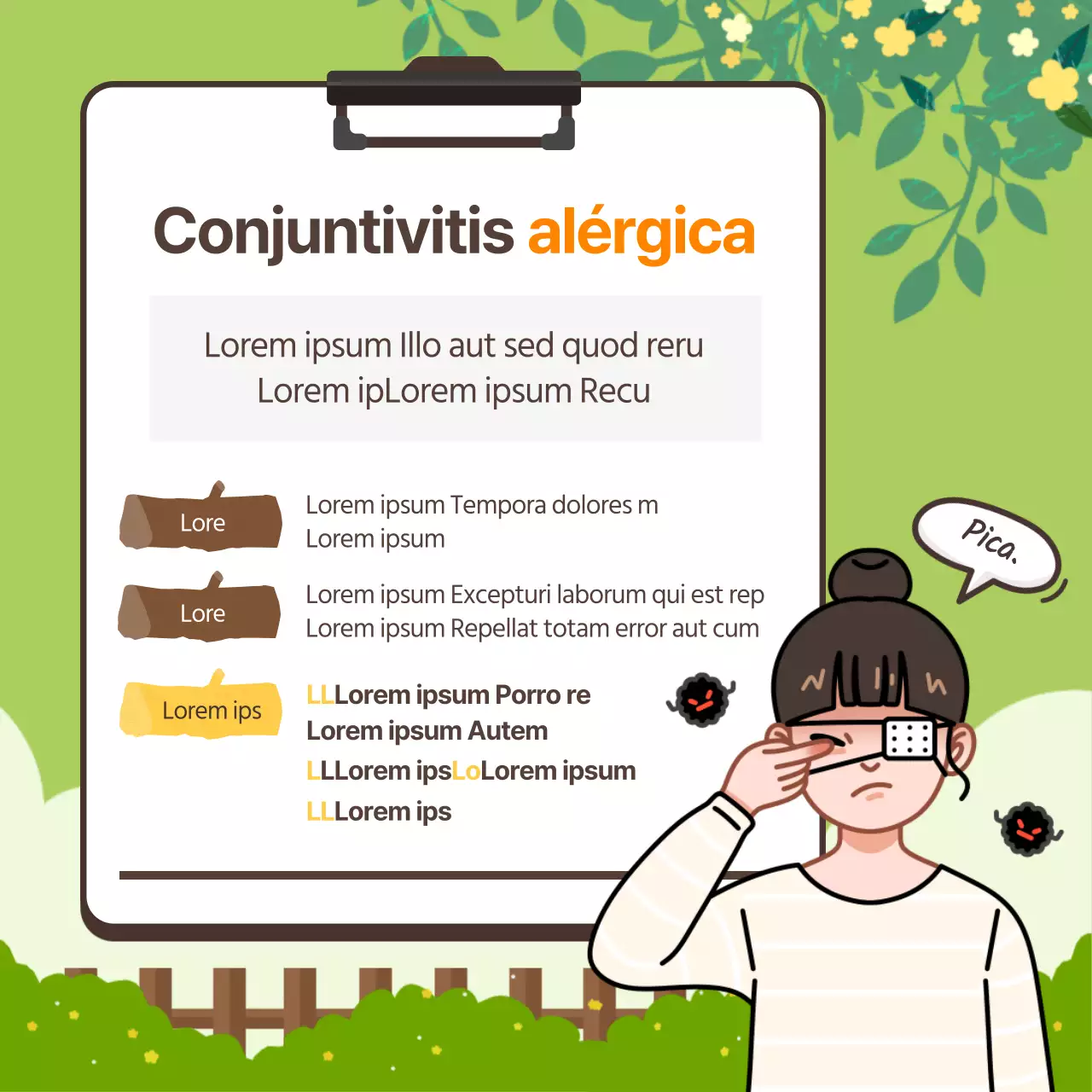 Diseño CardNews en amarillo