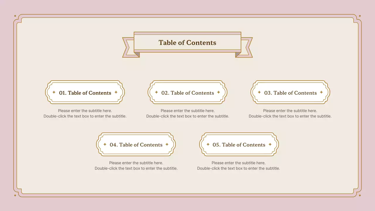 Vintage frame presentation kit in pink and gold