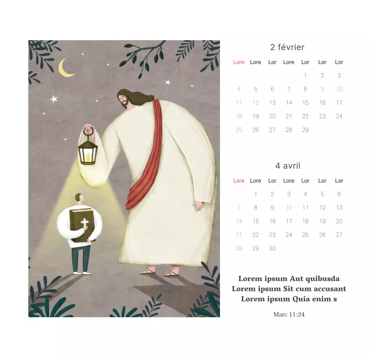  Illustration de l'église Calendrier de bureau de l'église