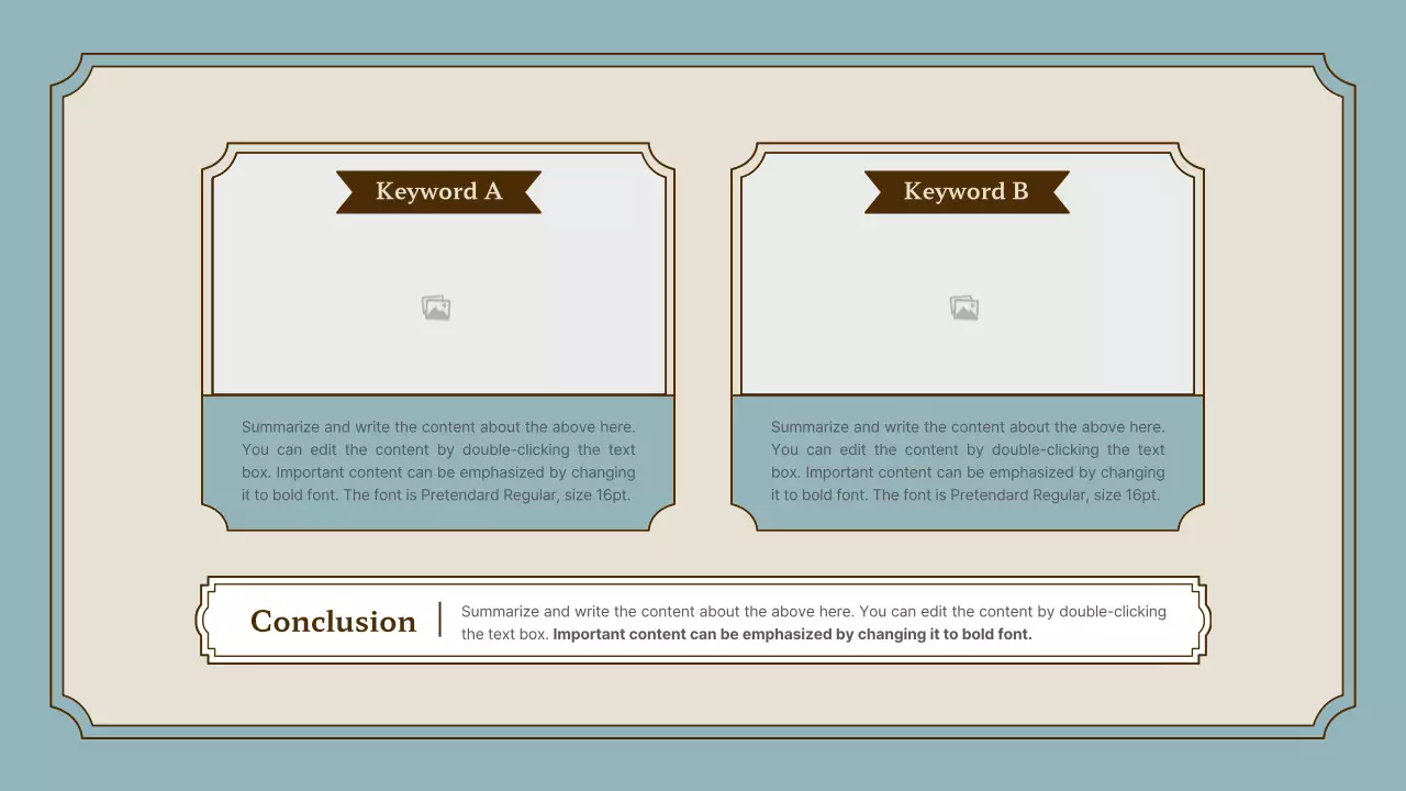 Vintage frame presentation kit in pink and gold