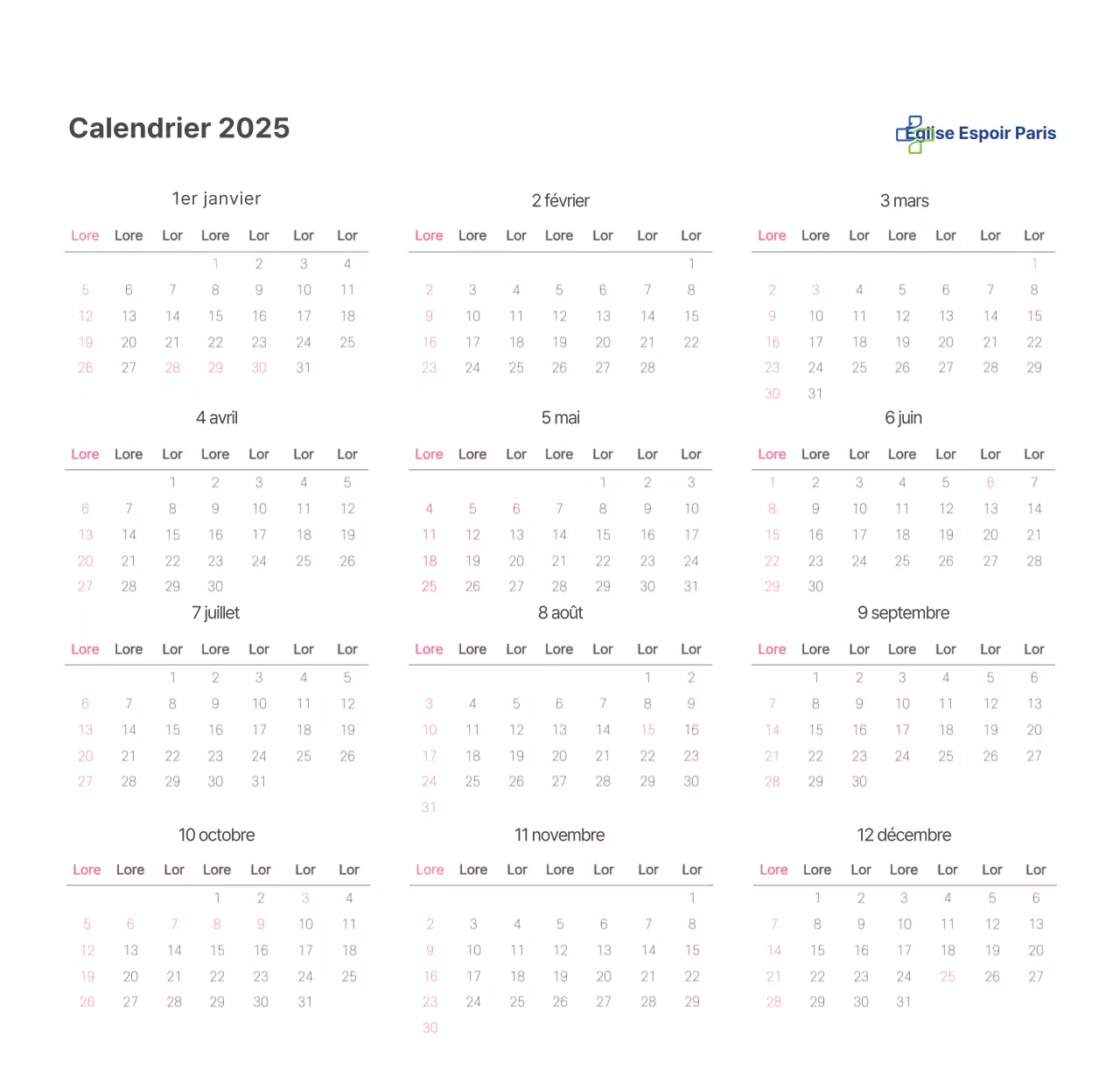  Illustration de l'église Calendrier de bureau de l'église