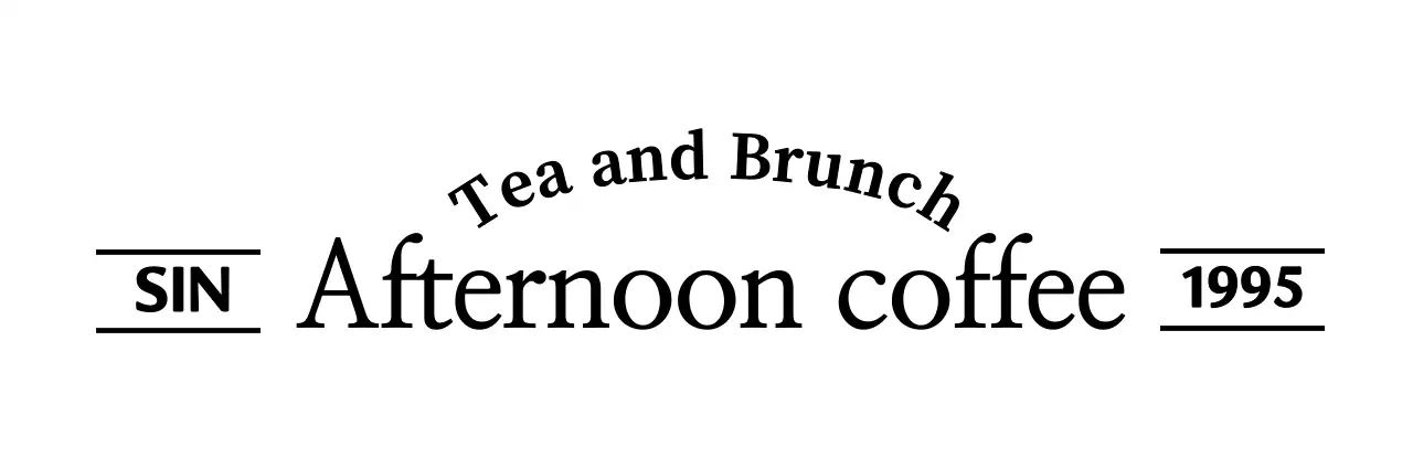 Coffee shop business name with simple, emotional text in black