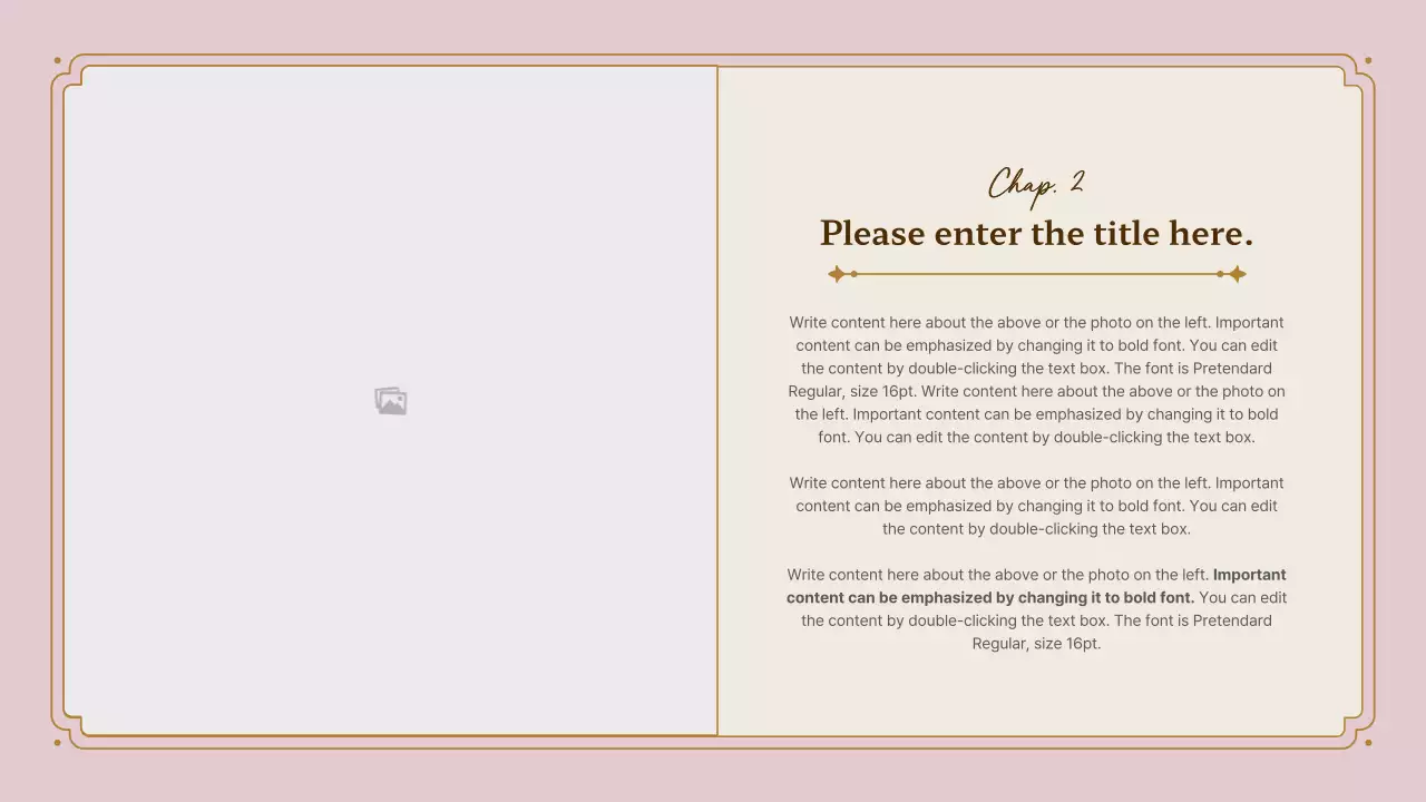 Vintage frame presentation kit in pink and gold