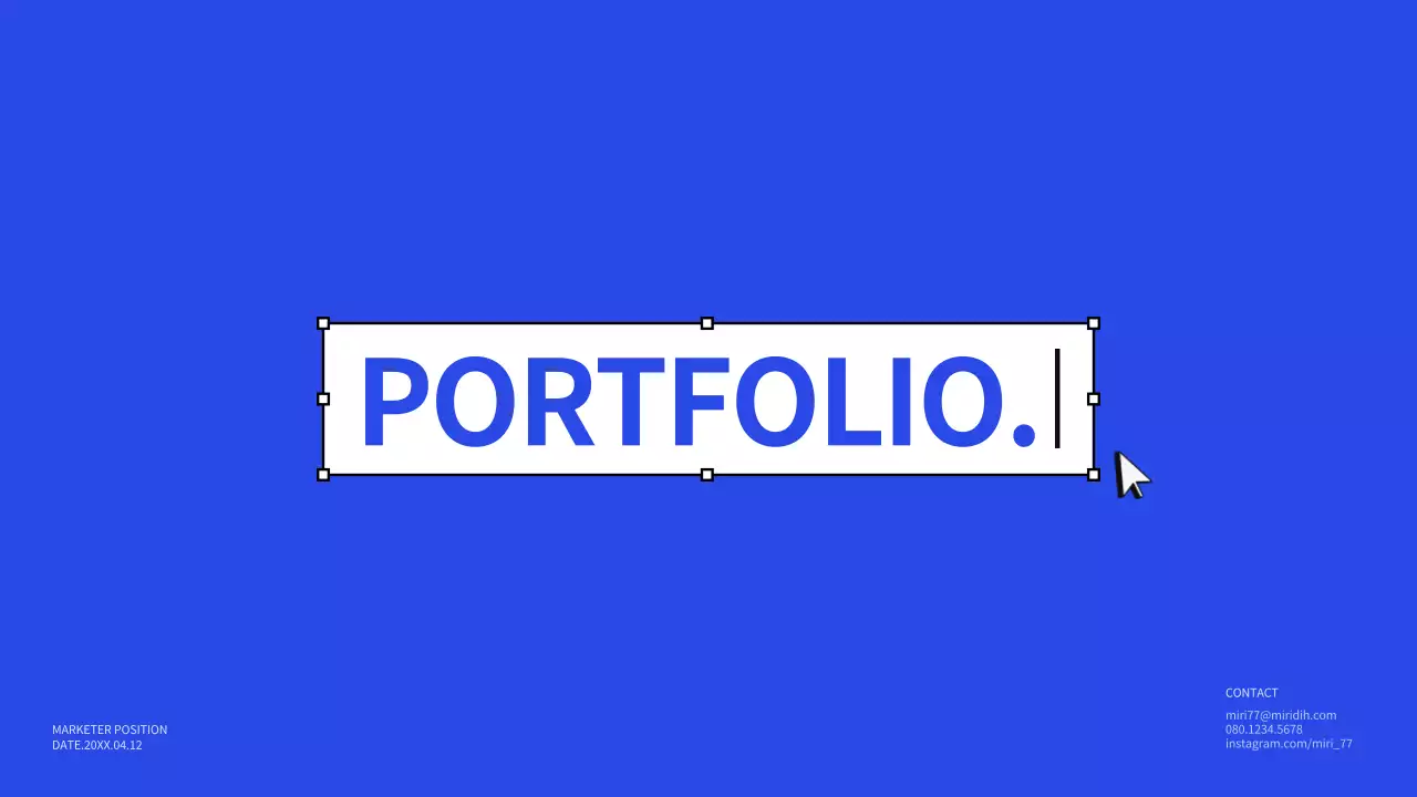 青 モダン ポートフォリオ ポートフォリオ プレゼンテーション