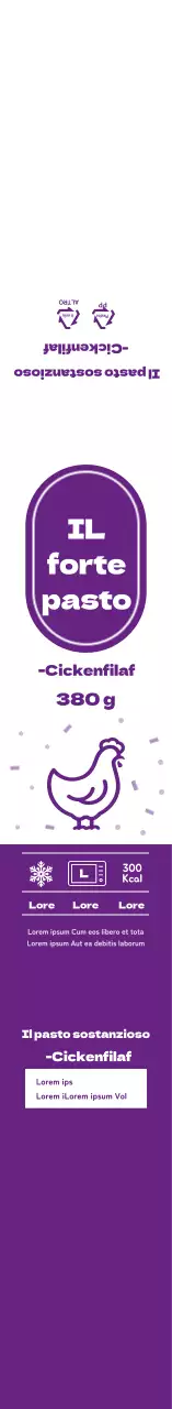 Scatola Bento Pilaf con icone semplici viola