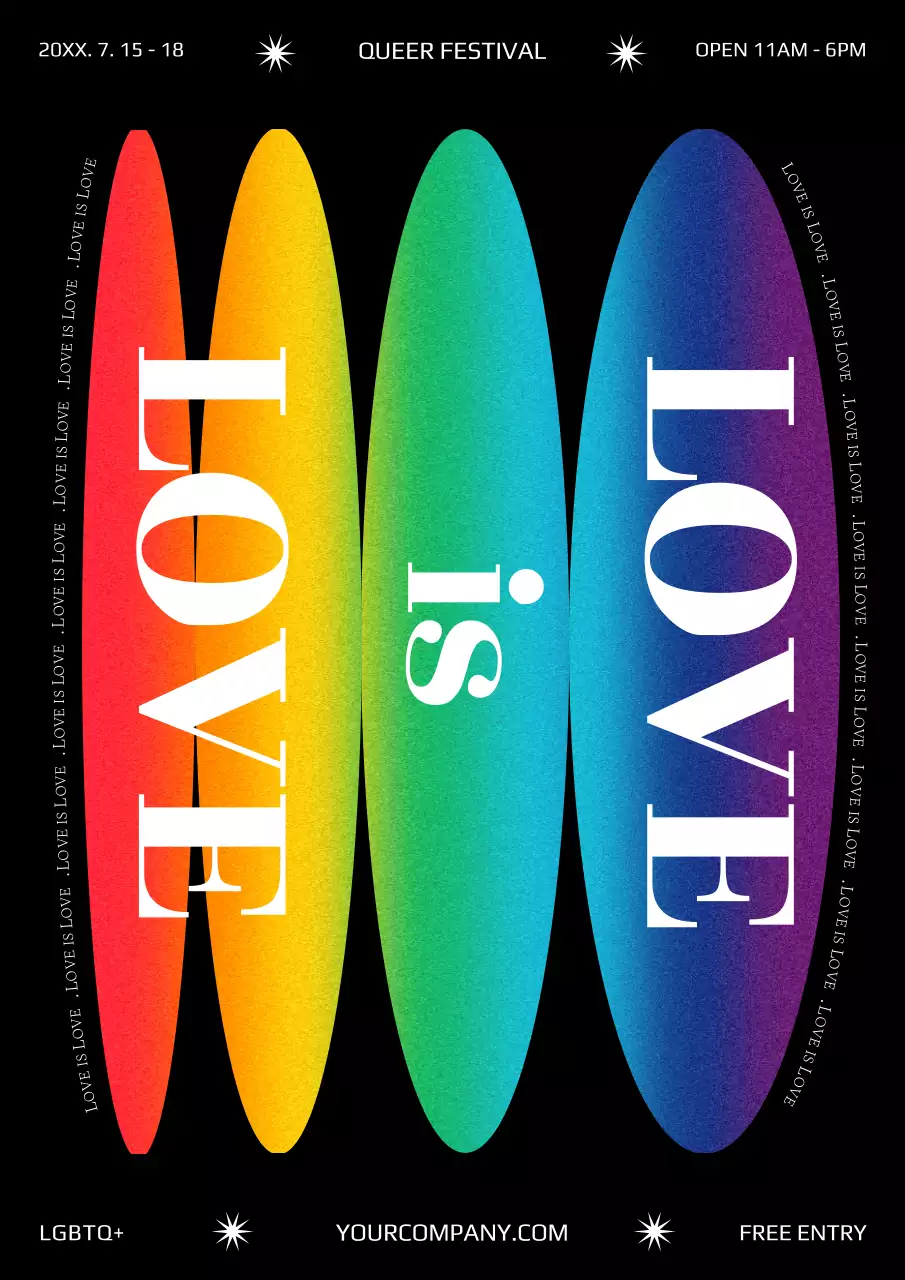 블랙 레인보우 테마 심플한 성소수자 페스티벌 홍보